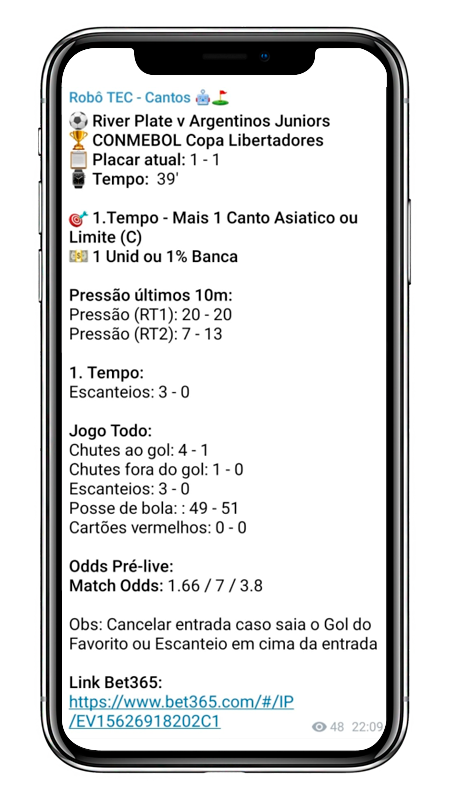 ROBÔ DE GOLS E ESCANTEIOS PARA TRADING ESPORTIVO!